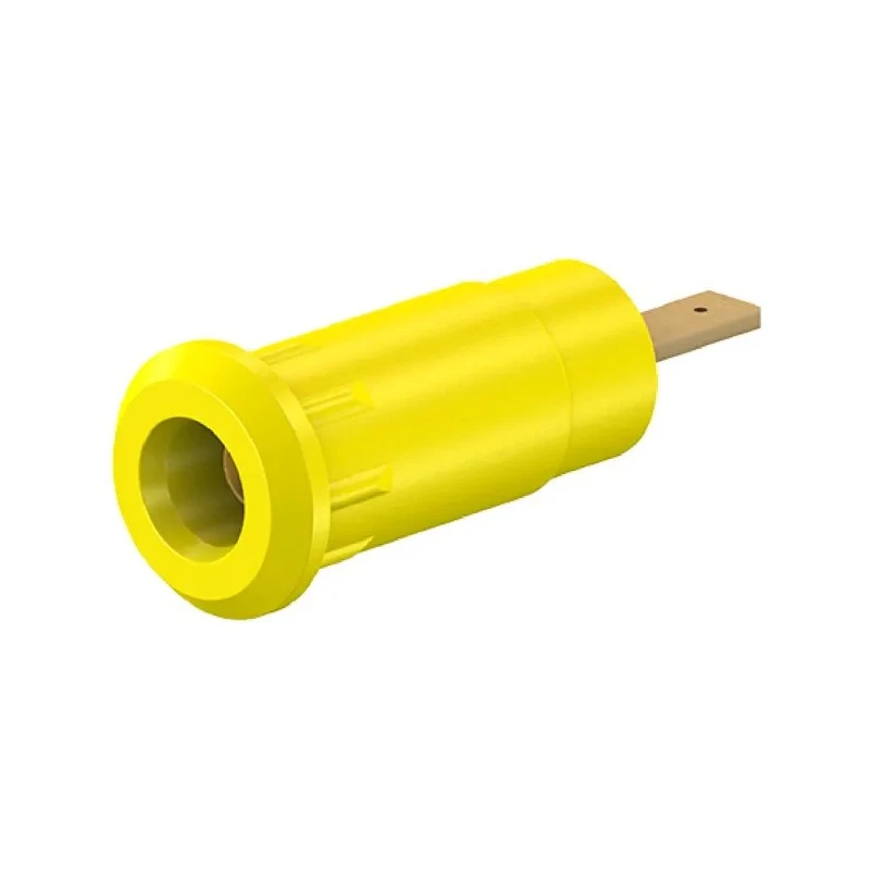 Staubli Yellow Female Banana Socket 2 mm Connector, Press Fit Termination, 600V, 10A, Gold Plating 65.9099-24