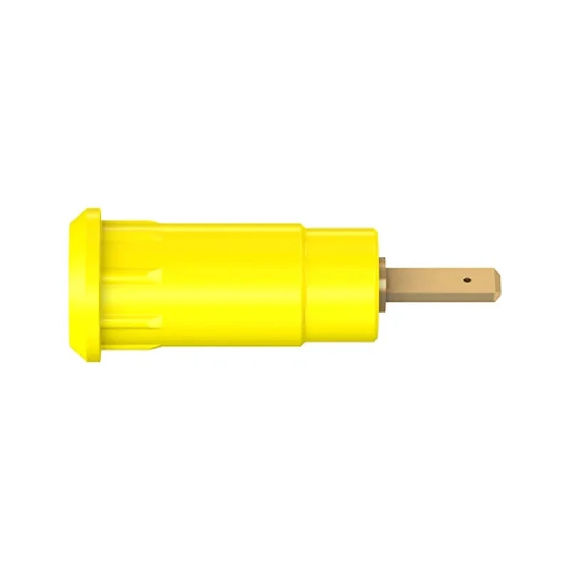Staubli Yellow Female Banana Socket 2 mm Connector, Press Fit Termination, 600V, 10A, Gold Plating 65.9099-24
