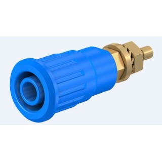 Staubli Blue Female Banana Socket 4 mm Connector Press Fit Termination 1kV 24A Gold Plating 23.3140-23