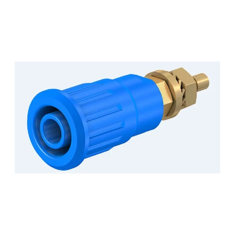 Staubli Blue Female Banana Socket 4 mm Connector Press Fit Termination 1kV 24A Gold Plating 23.3140-23