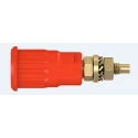 Staubli Red Female Banana Socket, 4 mm Connector, Press Fit Termination, 1kV, 24A, Gold Plating 23.3140-22