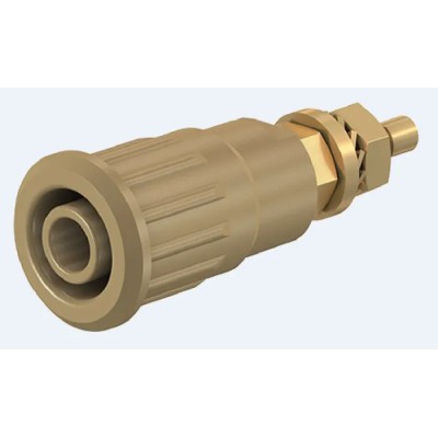 Staubli Brown Female Banana Socket 4 mm Connector Press Fit Termination 1kV 24A Gold Plating 23.3140-27