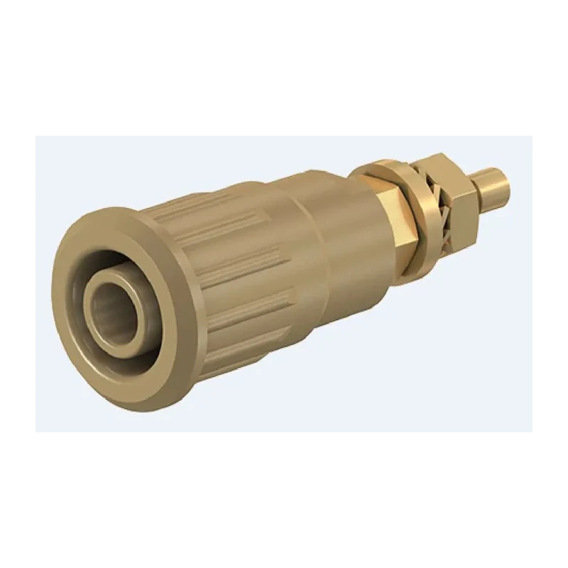Staubli Brown Female Banana Socket 4 mm Connector Press Fit Termination 1kV 24A Gold Plating 23.3140-27