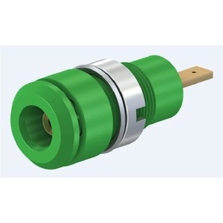 Staubli Green Female Banana Socket 2 mm Connector Tab Termination 600V 10A Gold Plating 65.9098-25