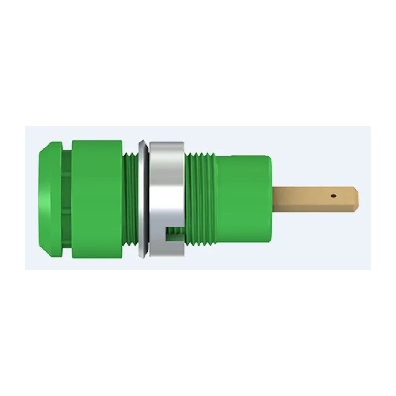 Staubli Green Female Banana Socket 2 mm Connector Tab Termination 600V 10A Gold Plating 65.9098-25
