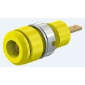 Staubli Yellow Female Banana Socket 2 mm Connector Tab Termination 600V 10A Gold Plating 65.9098-24