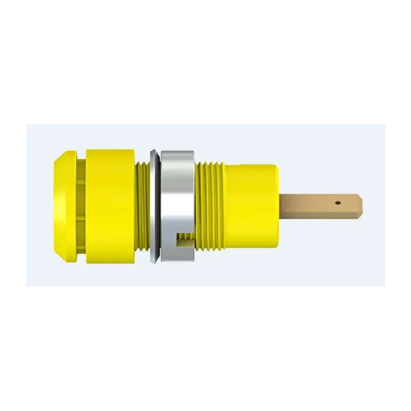 Staubli Yellow Female Banana Socket 2 mm Connector Tab Termination 600V 10A Gold Plating 65.9098-24