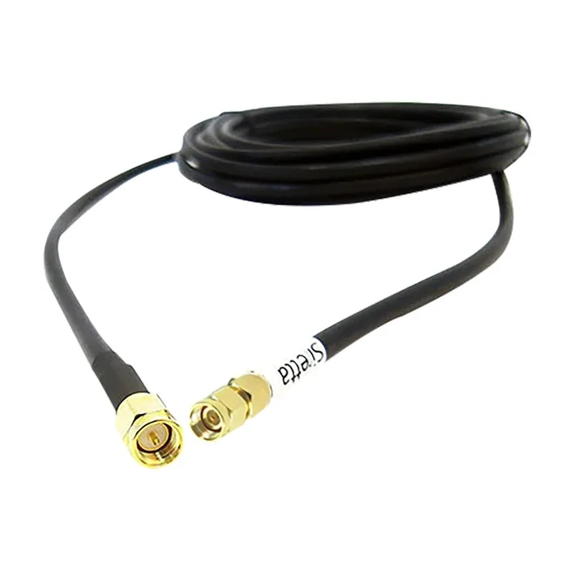 Siretta ASM Series Coaxial Cable, 20 m Length, LLC200A Type, 50 Ω Impedance, Black LSZH Jacket, Terminated LLC200A