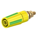Staubli Green Yellow Female Banana Socket 4 mm Connector Bolt Termination 600V 32A Gold Plating 23.3050-20