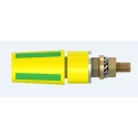 Staubli Green Yellow Female Banana Socket 4 mm Connector Bolt Termination 600V 32A Gold Plating 23.3050-20