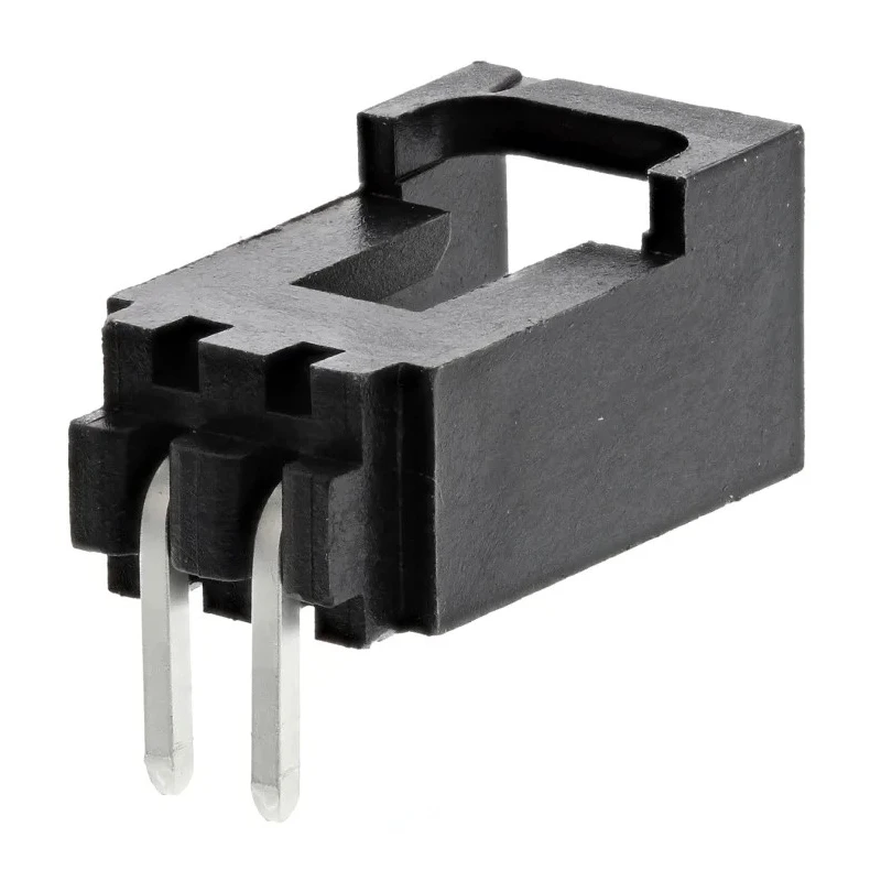 Molex SL Series Right Angle Through Hole PCB Header, 2 Contacts, 2.54 mm Pitch, 1 Row, Shrouded, Gold Plated 70553-0001