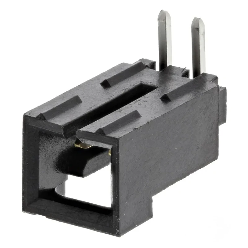 Molex SL Series Right Angle Through Hole PCB Header, 2 Contacts, 2.54 mm Pitch, 1 Row, Shrouded, Gold Plated 70553-0001