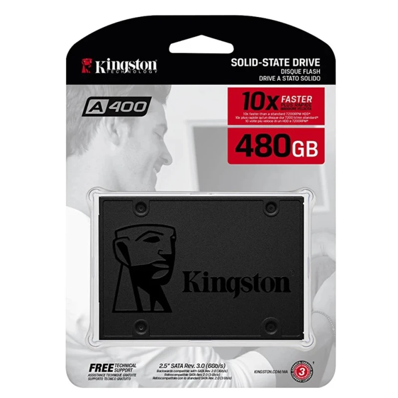 Kingston Internal 2.5 in 480 GB SATA III TLC NAND Solid State Drive SA400S37/480G