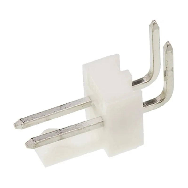 Molex KK 254 Series Right Angle Through Hole Pin Header, 2 Contact, 2.54 mm Pitch, 1 Row, Nylon Housing, Brass 22-05-3021