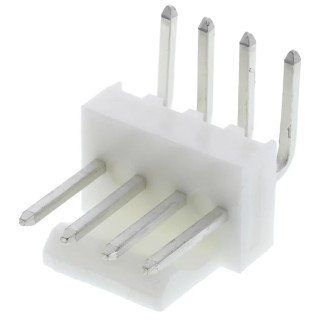 Molex KK 254 Series Right Angle Through Hole Pin Header, 4 Contacts, 2.54 mm Pitch, 1 Row, Unshrouded 22-05-3041