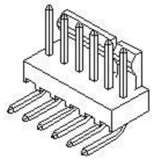 Molex KK 254 Series Right Angle Through Hole Pin Header 3 Contacts 2.54 mm Pitch 1 Row Unshrouded 22-12-2034