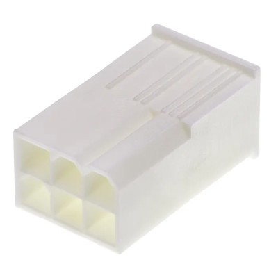 Molex Mini-Fit Jr Male Connector Housing 4.2 mm Pitch 6 Way 2 Row Straight 39-01-3069