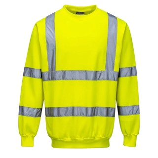 Portwest Yellow Men's Hi Vis Sweatshirt, Size M, EN20471 Class 3, Polyester, 141-7752