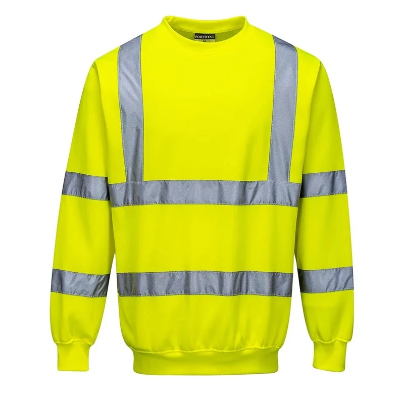 Portwest Yellow Men's Hi Vis Sweatshirt, Size M, EN20471 Class 3, Polyester, 141-7752