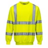 Portwest Yellow Men's Hi Vis Sweatshirt, Size M, EN20471 Class 3, Polyester, 141-7752