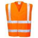 Portwest Orange Velcro Hi Vis Vest Carbon Fibre, Polyester, Unisex, 2XL/3XL 141-8167