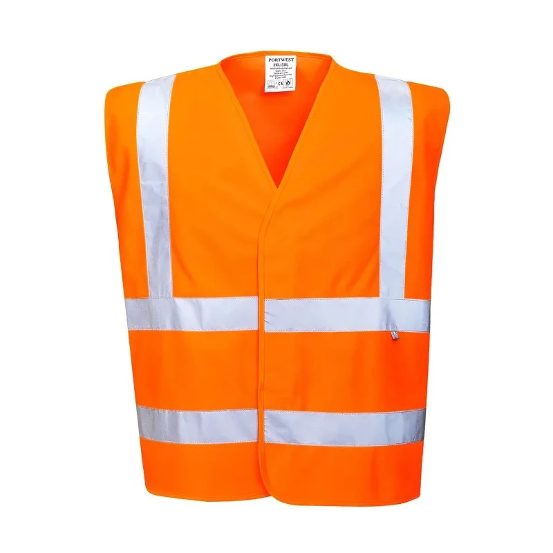Portwest Orange Velcro Hi Vis Vest Carbon Fibre Polyester Flame Resistant L/XL 141-8164