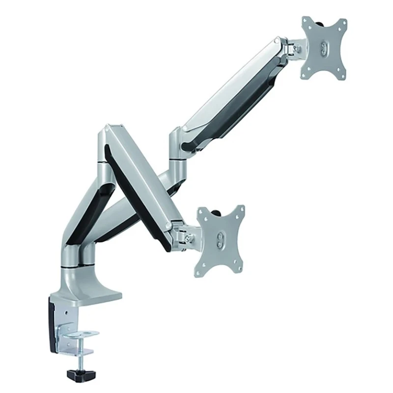 RS PRO Dual LCD Monitor Arm, Clamp Mount, Supports Maximum Load 9 kg, VESA 75x75 mm or 100x100 mm, Depth 860 mm 141-8310