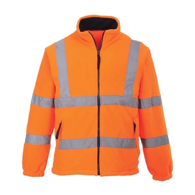 Portwest Orange Men's Hi Vis Work Fleece Polyester Outer Lining Fleece Zipper Closure Size S 141-7778
