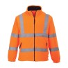 Portwest Orange Men's Hi Vis Work Fleece Polyester Outer Lining Fleece Zipper Closure Size S 141-7778
