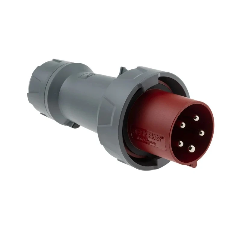 MENNEKES PowerTOP Plus IP67 Red Cable Mount 3P+N+PE Straight Industrial Power Connector 63A 400V 3325RS