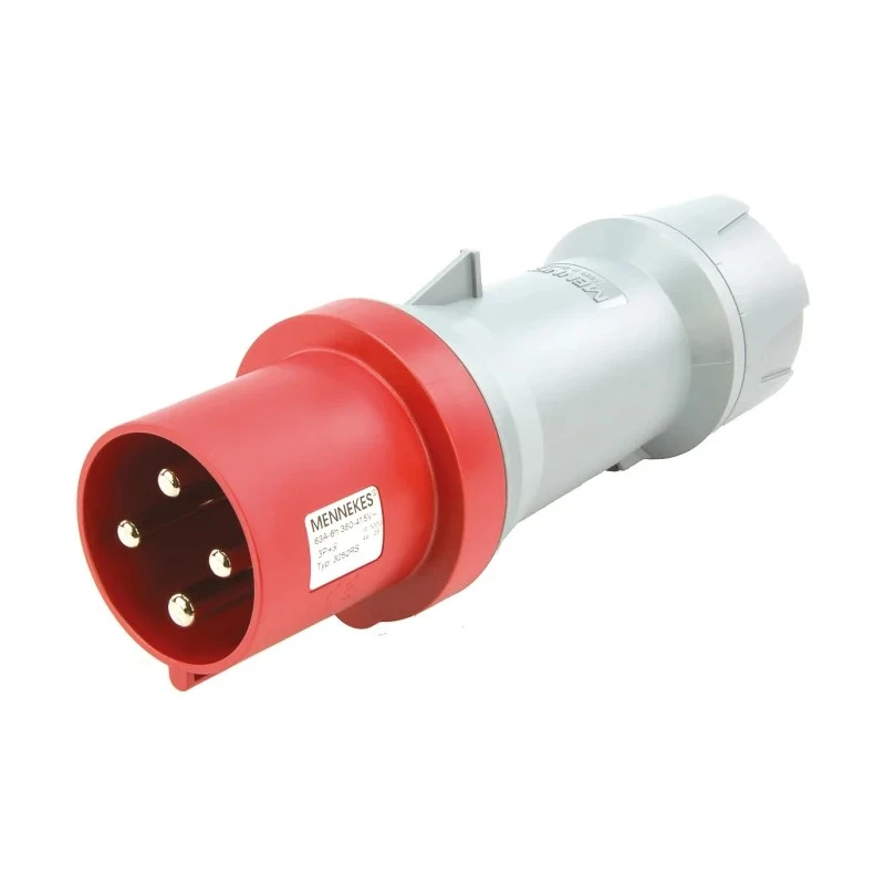 Scame Mennekes PowerTOP IP44 Red Cable Mount 3P+PE Straight Industrial Power Connector 63A 400V 3252RS