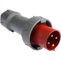 MENNEKES PowerTOP Plus IP67 Red Cable Mount 3P+PE Straight Industrial Power Connector 63A 400V 3308RS