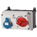 MENNEKES Switchable Socket IP44 2+E, Earthing Position 6h Right Angle Industrial Interlock 16A 230V 