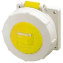 MENNEKES Industrial Power Connector 16A 110V IP67 Yellow Panel Mount 3 Pole IP67 