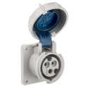 MENNEKES Industrial Power Connector 16A 230V IP67 Blue Panel Mount 3 Poles 