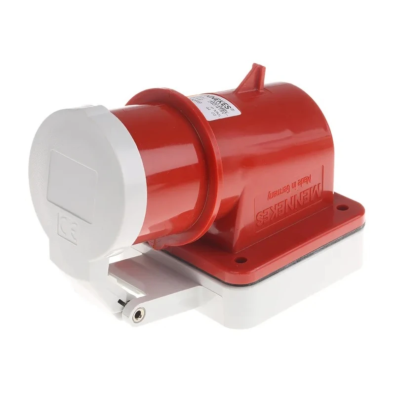 MENNEKES Red IP44 Panel Mount 3P+N+PE Right Angle Industrial Power Connector 16A 400V IP44 