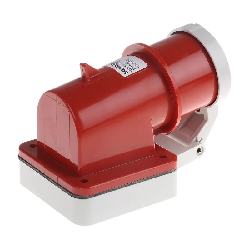 MENNEKES Red IP44 Panel Mount 3P+N+PE Right Angle Industrial Power Connector 16A 400V IP44 