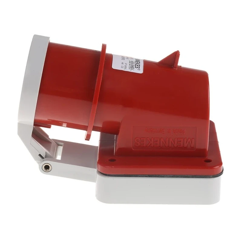 MENNEKES Red IP44 Panel Mount 3P+N+PE Right Angle Industrial Power Connector 16A 400V IP44 