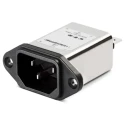 Schaffner 250V AC 6A Panel Mount IEC Filter Male Connector Faston Termination FN9222UZ-6-06