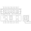 TE Connectivity AMP-LATCH Series Right Angle Through Hole PCB Header, 10 Contacts, 2.54 mm Pitch, 2 Row, Shrouded 1761682-3