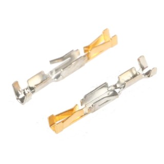 TE Connectivity AMPMODU HE14 Series Female Crimp Terminal, 28 AWG Min Crimp, 24 AWG Max, Gold Plated Contact HE14