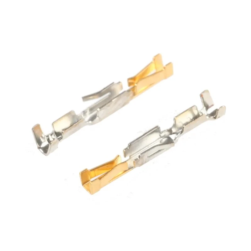 TE Connectivity AMPMODU HE14 Series Female Crimp Terminal, 28 AWG Min Crimp, 24 AWG Max, Gold Plated Contact HE14