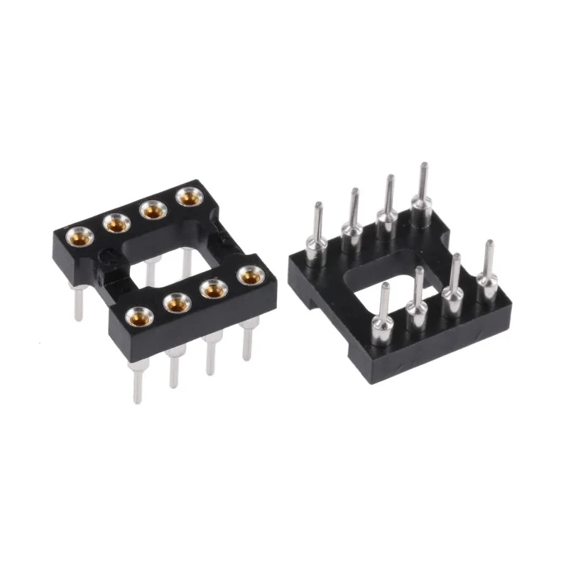 TE Connectivity DIPLOMATE 800 Vertical 8 Way Through Hole Turned Pin Open Frame DIL Socket 2.54 mm Pitch 3A 2-1571586-2