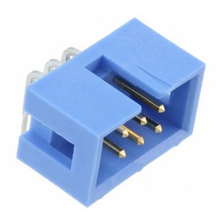 TE Connectivity AMP-LATCH Series Right Angle Through Hole PCB Header, 6 Contact(s), 2.54 mm Pitch, 2 Row 2-1761605-1