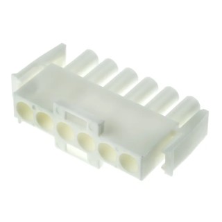 TE Connectivity Universal MATE-N-LOK Male Connector Housing 6.35 mm Pitch 6 Way 1 Row Straight 640581-1