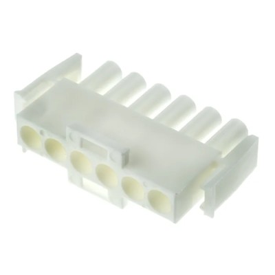 TE Connectivity Universal MATE-N-LOK Male Connector Housing 6.35 mm Pitch 6 Way 1 Row Straight 640581-1