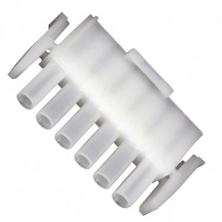 TE Connectivity Universal MATE-N-LOK Male Connector Housing, 6.35 mm Pitch, 6 Way, 1 Row Straight 640585-1