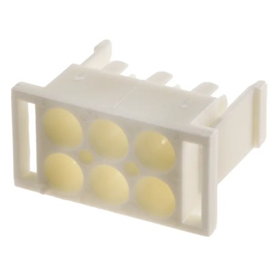 TE Connectivity Universal MATE-N-LOK II Male Connector Housing 6.35 mm Pitch 6 Way 2 Row Straight 770020-1