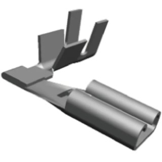 TE Connectivity FASTON .110 Black Uninsulated Female Spade Connector, Crimp Termination, 2.79 x 0.81 mm Tab Size 22 62336-1