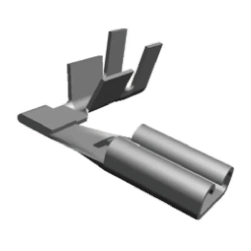 TE Connectivity FASTON .110 Black Uninsulated Female Spade Connector, Crimp Termination, 2.79 x 0.81 mm Tab Size 22 62336-1